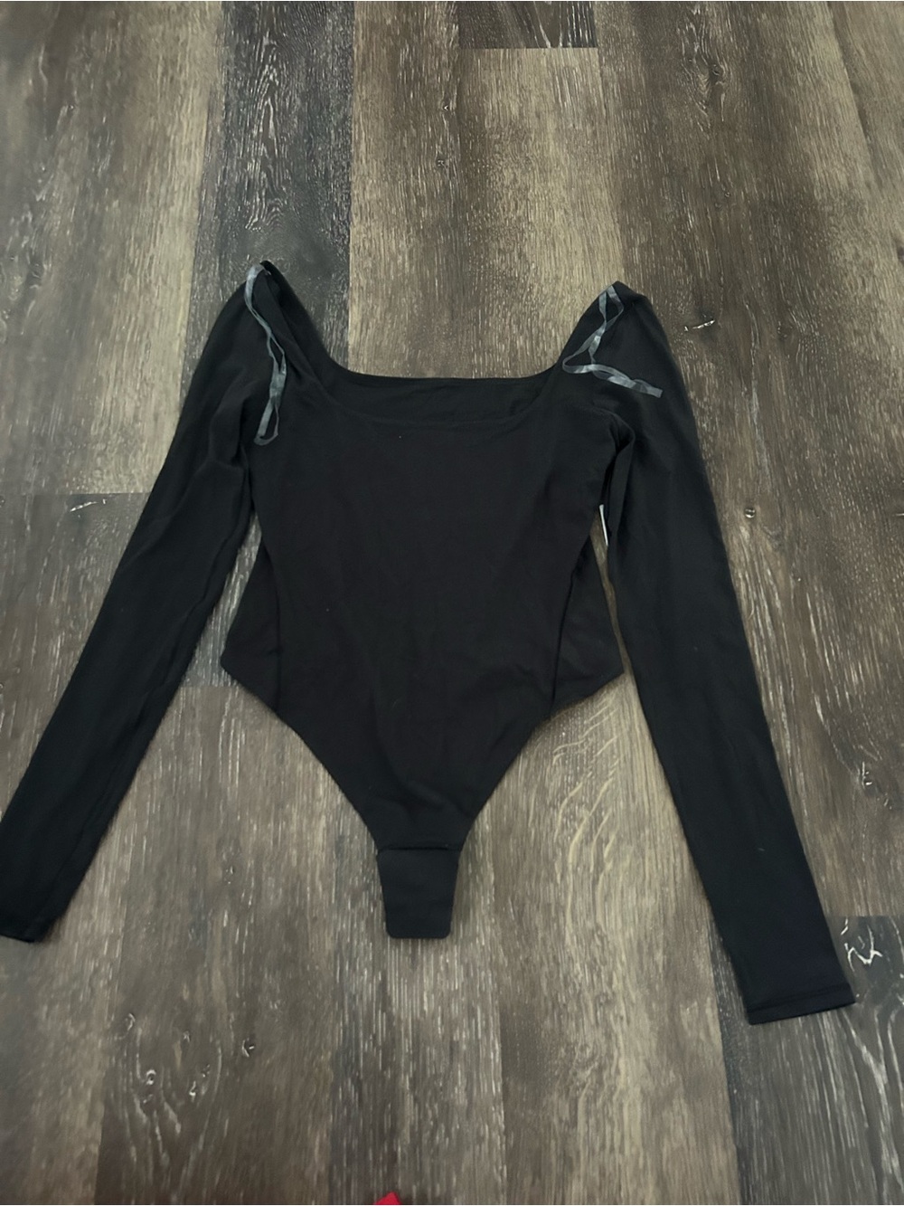 Lululemon Black Wundermost Square-Neck Bodysuit
